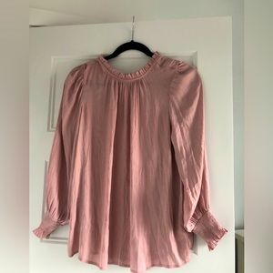 Carolina belle silky blouse in powder rose, new with tag